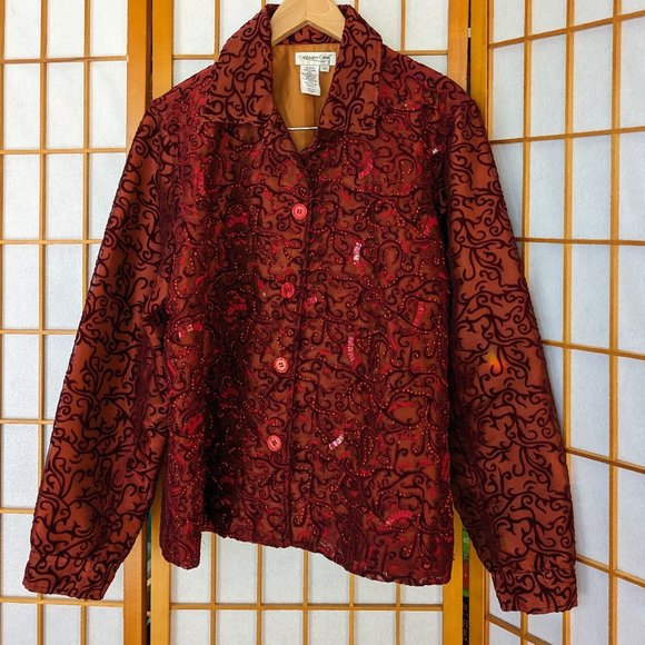 Coldwater Creek Jackets & Blazers - Gorgeous Textured Cranberry Red Jacket